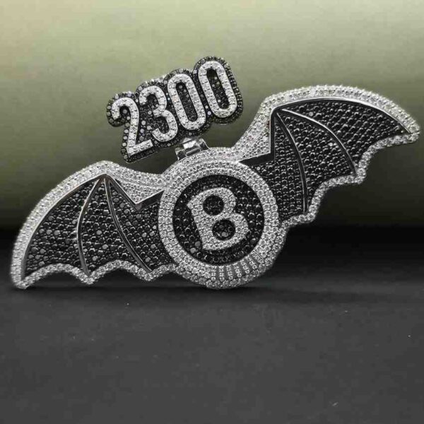 Iced-Out 2300 Bat Wing Statement Pendant