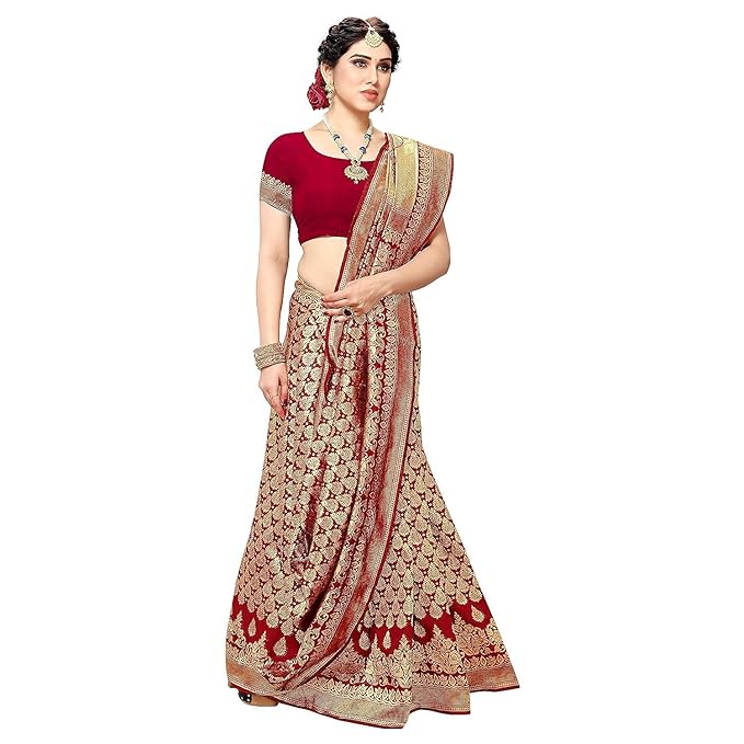 Trendy Banarasi Kanjivaram Navy Color Art Silk Saree with Blouse Material Alternate View