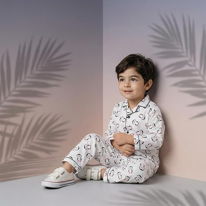 CLAP Kids Cotton Printed Full Sleeves Night Suit Alternate View