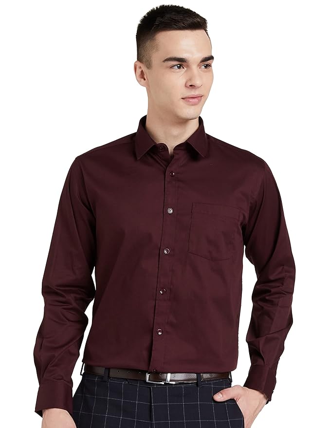 Symbol Men's Solid Cotton Formal Shirt | Plain | Full Sleeve - Regular Fit (Available in Plus Sizes)