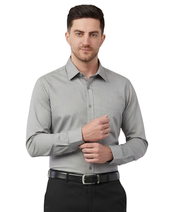 SaintX Men's Formal Shirt with Pocket | Oxford Weave Cotton Rich Premium Fabric | Smart Fit | Full Sleeve | Everyday Summer Essential | Available in Plus Sizes