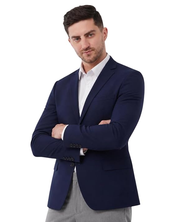 SaintX Men's Premium 4-Way Comfy Stretch Sunscreen Blazer | Light Weight, Designed for Summers | Fully Lined | Comfort able Slim Fit | Wrinkle Resistant, All-Day Casual & Formal Signature Coat (JK11) Alternate View