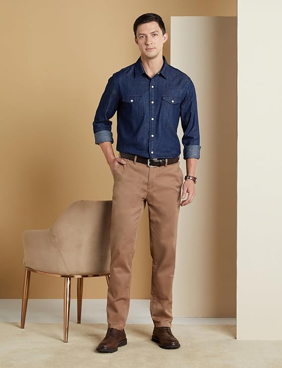 Symbol Premium Men's Casual Cotton Denim Shirt (Regular Fit) Alternate View