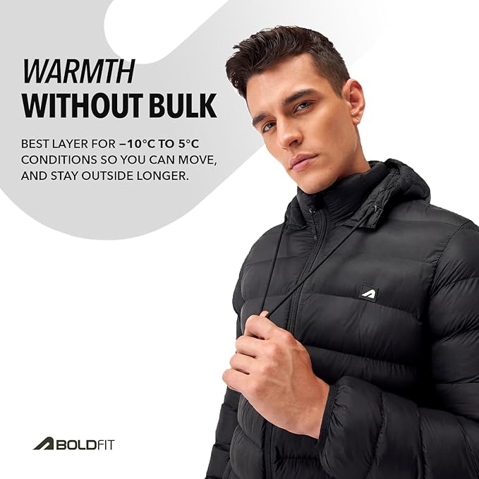 Boldfit Jacket For Men Winter Wear Nylon Winter Standard Length Jacket For Men Minus Degree Jackets From Minus 10 Degree Winter Wear For Men Insulated Winter Jackets For Men Heavy Jackets Alternate View